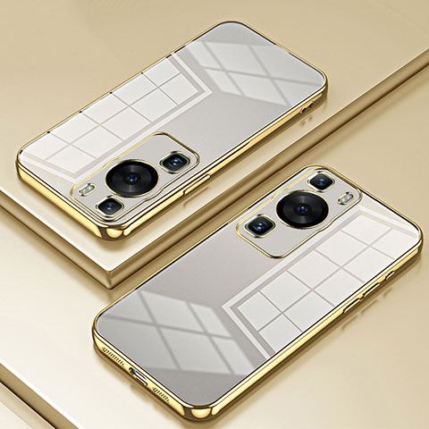 Silikon Schutzhülle Ultra Dünn Flexible Tasche Durchsichtig Transparent SY1 für Huawei P60 Gold