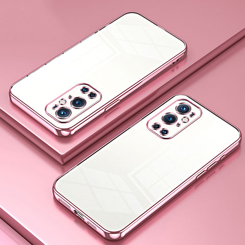 Silikon Schutzhülle Ultra Dünn Flexible Tasche Durchsichtig Transparent SY1 für OnePlus 9 Pro 5G Rosegold