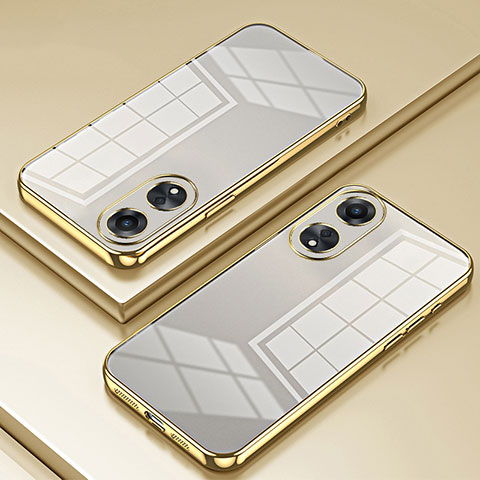 Silikon Schutzhülle Ultra Dünn Flexible Tasche Durchsichtig Transparent SY1 für Oppo A58 5G Gold