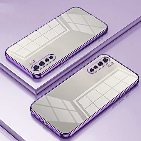 Silikon Schutzhülle Ultra Dünn Flexible Tasche Durchsichtig Transparent SY1 für Oppo A91 Violett