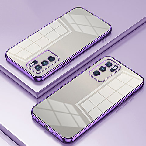 Silikon Schutzhülle Ultra Dünn Flexible Tasche Durchsichtig Transparent SY1 für Oppo Reno6 Pro 5G Violett