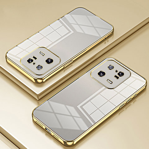 Silikon Schutzhülle Ultra Dünn Flexible Tasche Durchsichtig Transparent SY1 für Xiaomi Mi 13 Pro 5G Gold