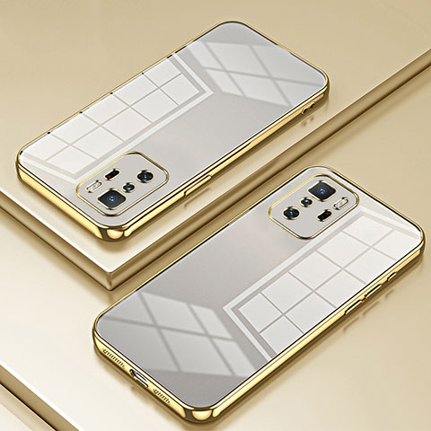 Silikon Schutzhülle Ultra Dünn Flexible Tasche Durchsichtig Transparent SY1 für Xiaomi Redmi Note 10 Pro 5G Gold