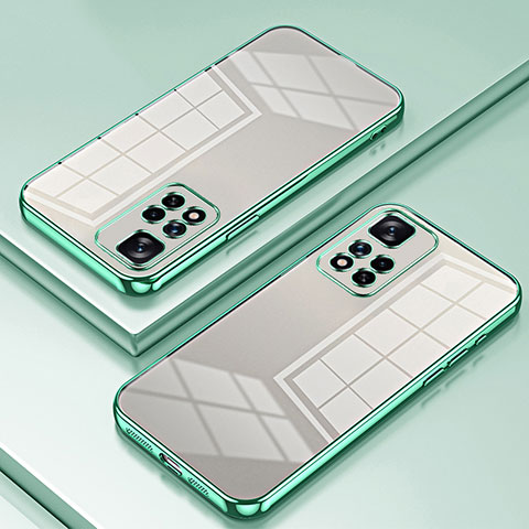 Silikon Schutzhülle Ultra Dünn Flexible Tasche Durchsichtig Transparent SY1 für Xiaomi Redmi Note 11 Pro 5G Grün