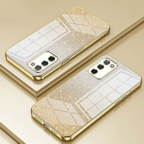 Silikon Schutzhülle Ultra Dünn Flexible Tasche Durchsichtig Transparent SY2 für Oppo A55 5G Gold