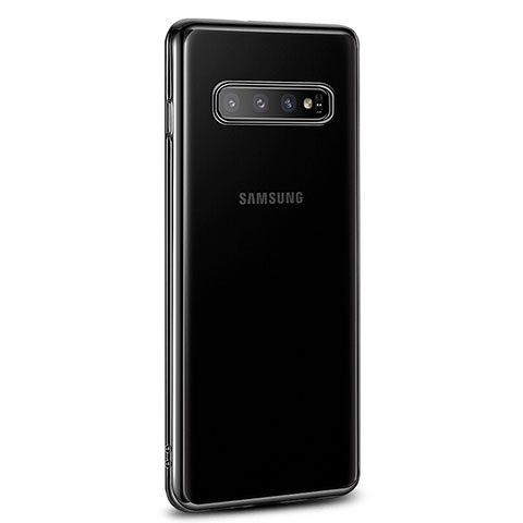 Silikon Schutzhülle Ultra Dünn Flexible Tasche Durchsichtig Transparent U03 für Samsung Galaxy S10 Schwarz