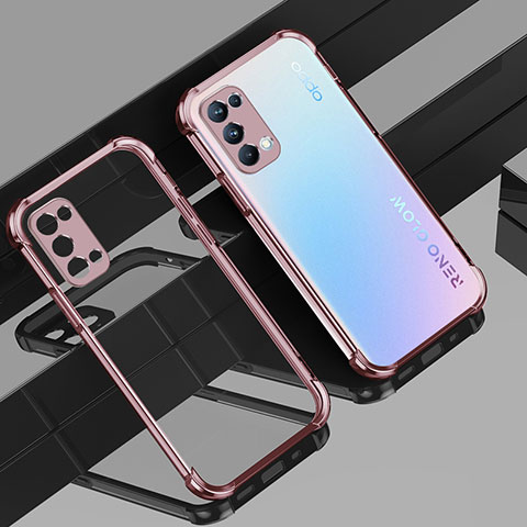 Silikon Schutzhülle Ultra Dünn Flexible Tasche Durchsichtig Transparent Z01 für Oppo Reno5 5G Rosegold