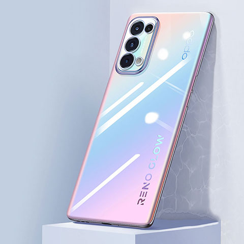 Silikon Schutzhülle Ultra Dünn Flexible Tasche Durchsichtig Transparent Z02 für Oppo Reno5 Pro 5G Helles Lila