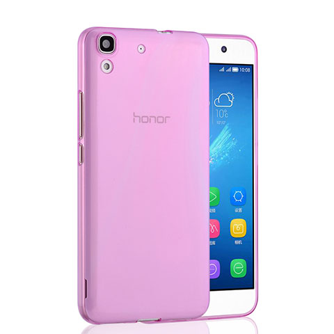 Silikon Schutzhülle Ultra Dünn Handyhülle Hülle Durchsichtig Transparent für Huawei Honor 4A Rosa