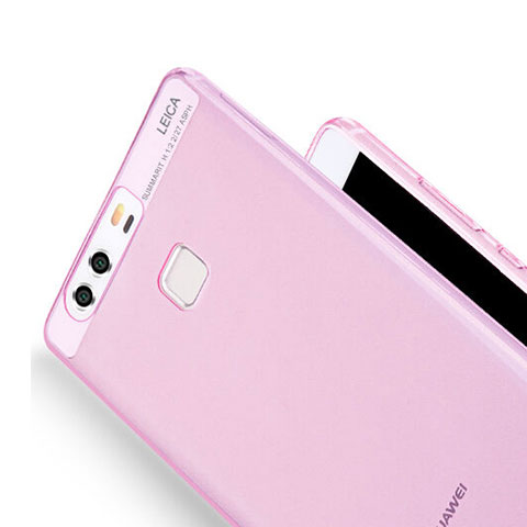 Silikon Schutzhülle Ultra Dünn Handyhülle Hülle Durchsichtig Transparent für Huawei P9 Plus Rosa