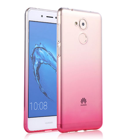 Silikon Schutzhülle Ultra Dünn Hülle Durchsichtig Farbverlauf für Huawei Honor 6C Rosa