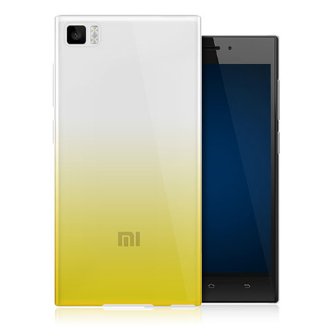 Silikon Schutzhülle Ultra Dünn Hülle Durchsichtig Farbverlauf für Xiaomi Mi 3 Gelb