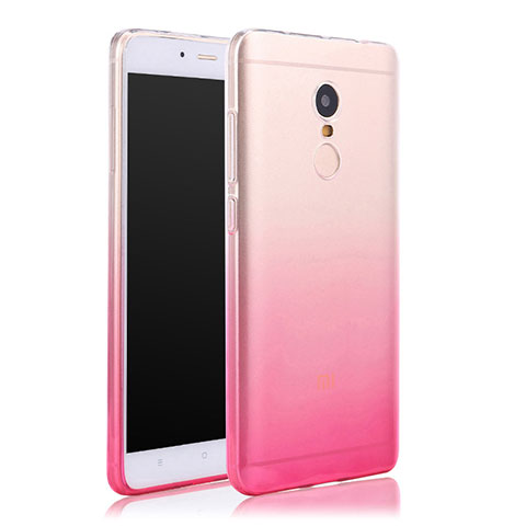 Silikon Schutzhülle Ultra Dünn Hülle Durchsichtig Farbverlauf für Xiaomi Redmi Note 4X Rosa