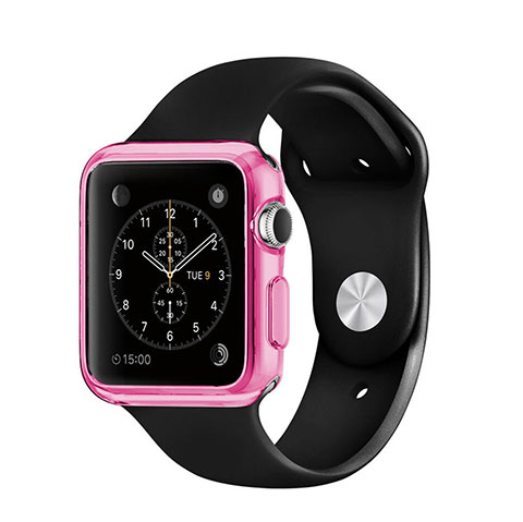 Silikon Schutzhülle Ultra Dünn Hülle Durchsichtig Transparent für Apple iWatch 2 38mm Rosa