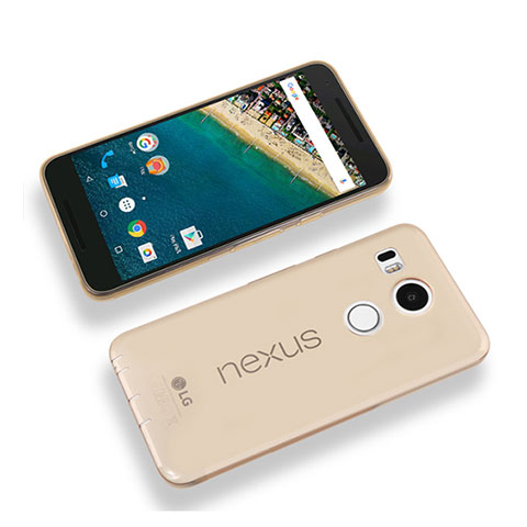 Silikon Schutzhülle Ultra Dünn Hülle Durchsichtig Transparent für Google Nexus 5X Gold