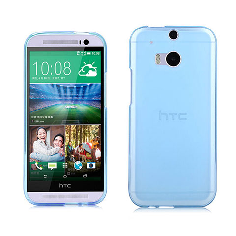 Silikon Schutzhülle Ultra Dünn Hülle Durchsichtig Transparent für HTC One M8 Blau