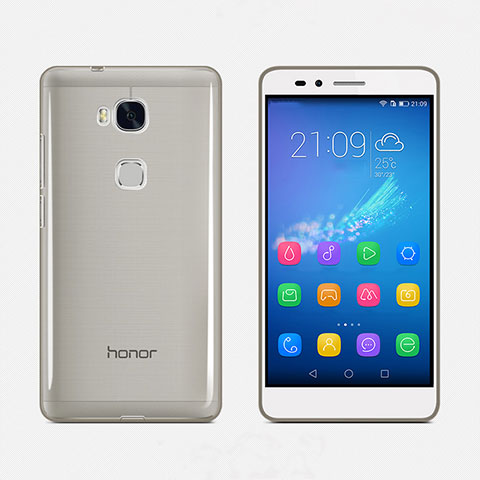 Silikon Schutzhülle Ultra Dünn Hülle Durchsichtig Transparent für Huawei Honor 5X Grau