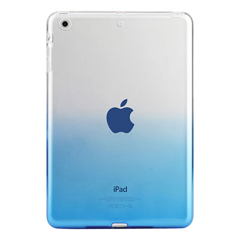 Silikon Schutzhülle Ultra Dünn Tasche Durchsichtig Farbverlauf für Apple iPad Mini 2 Blau