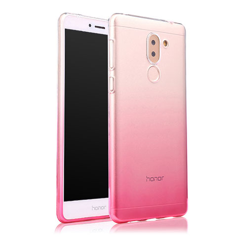 Silikon Schutzhülle Ultra Dünn Tasche Durchsichtig Farbverlauf für Huawei Honor 6X Rosa