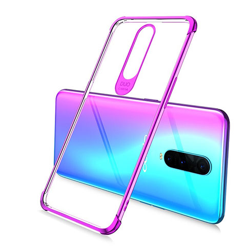 Silikon Schutzhülle Ultra Dünn Tasche Durchsichtig Transparent A02 für Oppo R17 Pro Violett