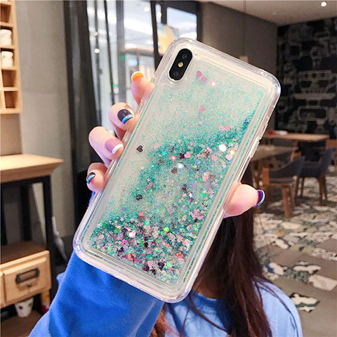 Silikon Schutzhülle Ultra Dünn Tasche Durchsichtig Transparent Blumen T02 für Apple iPhone X Grün