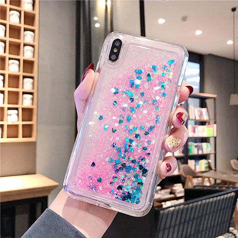 Silikon Schutzhülle Ultra Dünn Tasche Durchsichtig Transparent Blumen T02 für Apple iPhone XR Rosa