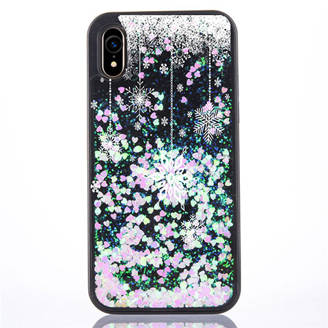 Silikon Schutzhülle Ultra Dünn Tasche Durchsichtig Transparent Blumen Z01 für Apple iPhone XR Grau