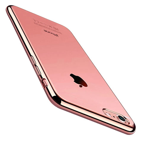 Silikon Schutzhülle Ultra Dünn Tasche Durchsichtig Transparent C01 für Apple iPhone 7 Rosegold