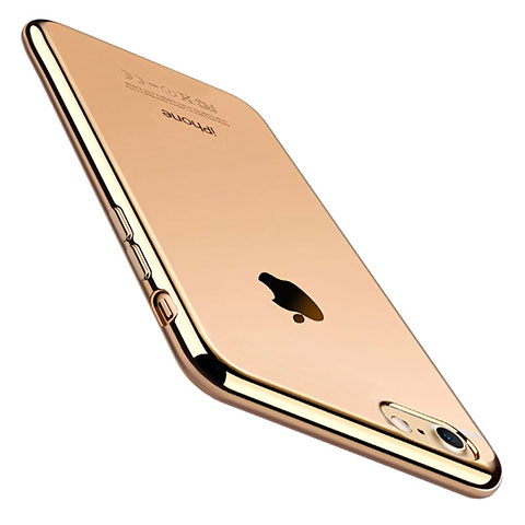 Silikon Schutzhülle Ultra Dünn Tasche Durchsichtig Transparent C01 für Apple iPhone SE3 (2022) Gold