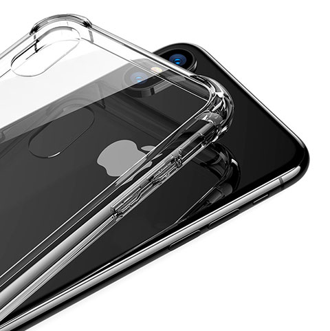 Silikon Schutzhülle Ultra Dünn Tasche Durchsichtig Transparent C04 für Apple iPhone X Klar