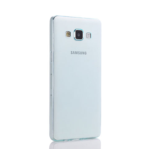 Silikon Schutzhülle Ultra Dünn Tasche Durchsichtig Transparent für Samsung Galaxy A5 Duos SM-500F Blau