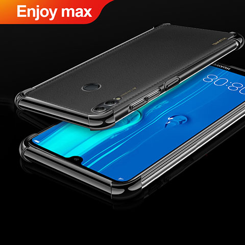 Silikon Schutzhülle Ultra Dünn Tasche Durchsichtig Transparent H01 für Huawei Enjoy Max Schwarz