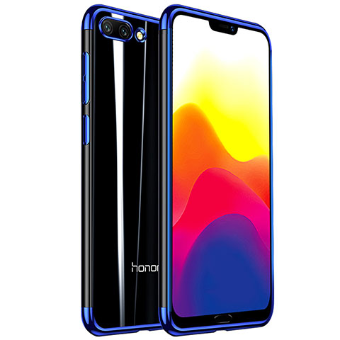 Silikon Schutzhülle Ultra Dünn Tasche Durchsichtig Transparent H01 für Huawei Honor 10 Blau