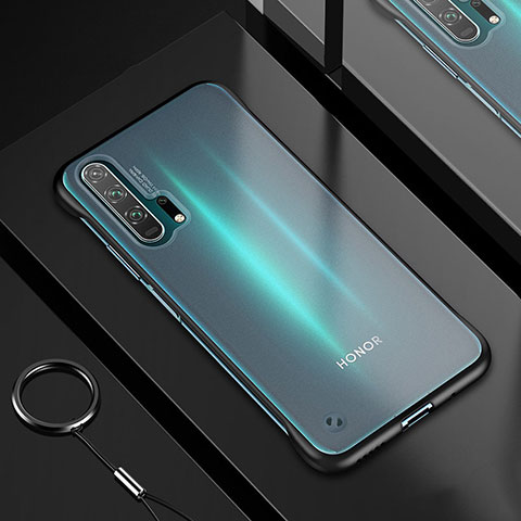 Silikon Schutzhülle Ultra Dünn Tasche Durchsichtig Transparent H01 für Huawei Honor 20 Pro Schwarz