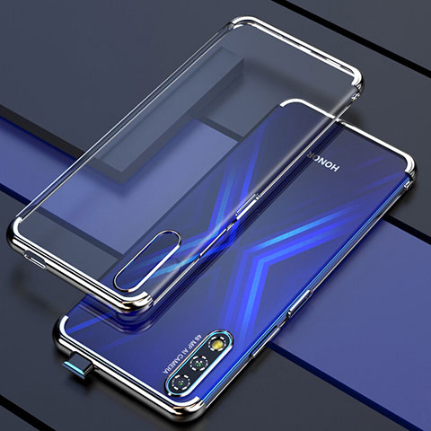 Silikon Schutzhülle Ultra Dünn Tasche Durchsichtig Transparent H01 für Huawei Honor 9X Silber