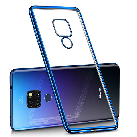 Silikon Schutzhülle Ultra Dünn Tasche Durchsichtig Transparent H01 für Huawei Mate 20 Blau