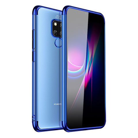 Silikon Schutzhülle Ultra Dünn Tasche Durchsichtig Transparent H01 für Huawei Mate 20 X Blau