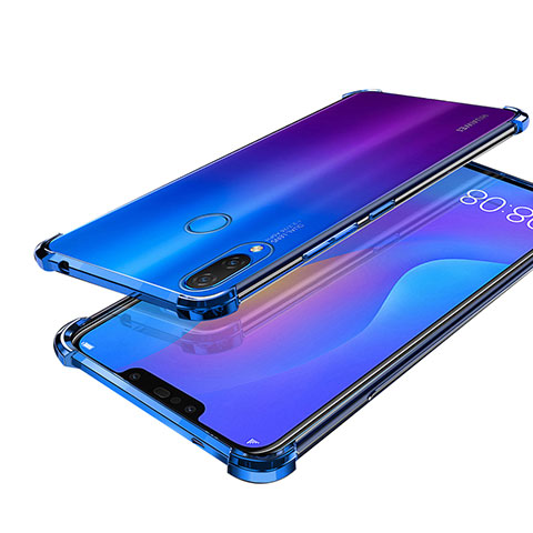 Silikon Schutzhülle Ultra Dünn Tasche Durchsichtig Transparent H01 für Huawei Nova 3i Blau