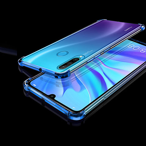 Silikon Schutzhülle Ultra Dünn Tasche Durchsichtig Transparent H01 für Huawei Nova 4e Blau