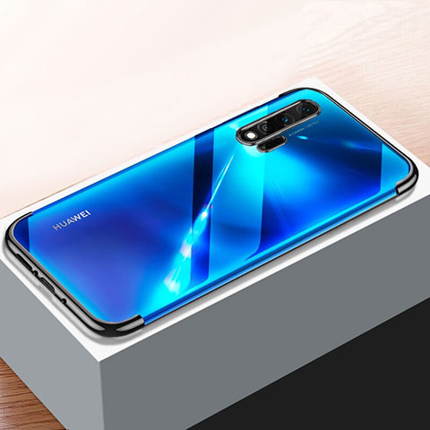 Silikon Schutzhülle Ultra Dünn Tasche Durchsichtig Transparent H01 für Huawei Nova 6 Schwarz