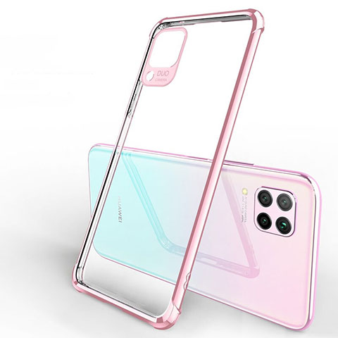 Silikon Schutzhülle Ultra Dünn Tasche Durchsichtig Transparent H01 für Huawei Nova 6 SE Rosegold