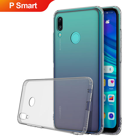 Silikon Schutzhülle Ultra Dünn Tasche Durchsichtig Transparent H01 für Huawei P Smart (2019) Grau