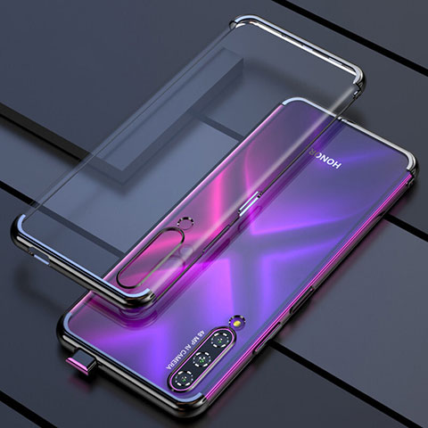 Silikon Schutzhülle Ultra Dünn Tasche Durchsichtig Transparent H01 für Huawei P Smart Pro (2019) Schwarz