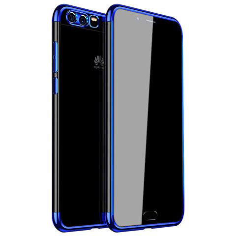 Silikon Schutzhülle Ultra Dünn Tasche Durchsichtig Transparent H01 für Huawei P10 Plus Blau