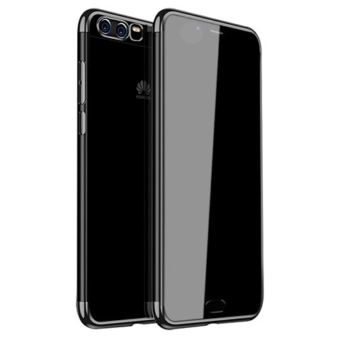 Silikon Schutzhülle Ultra Dünn Tasche Durchsichtig Transparent H01 für Huawei P10 Plus Schwarz