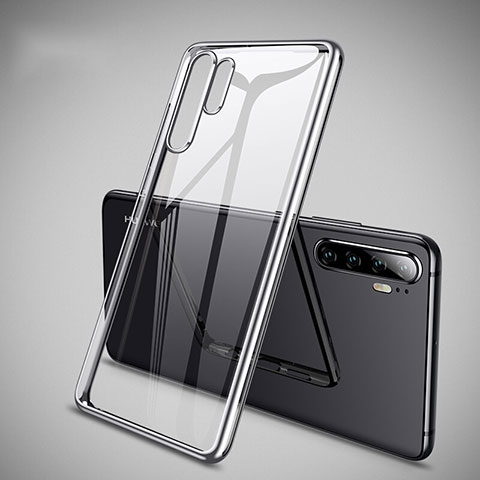 Silikon Schutzhülle Ultra Dünn Tasche Durchsichtig Transparent H01 für Huawei P30 Pro New Edition Silber