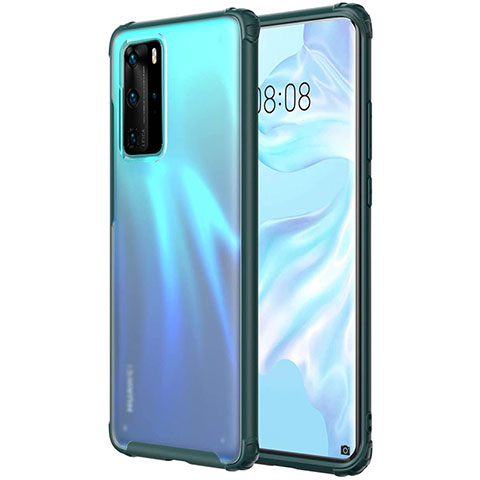 Silikon Schutzhülle Ultra Dünn Tasche Durchsichtig Transparent H01 für Huawei P40 Pro Grün