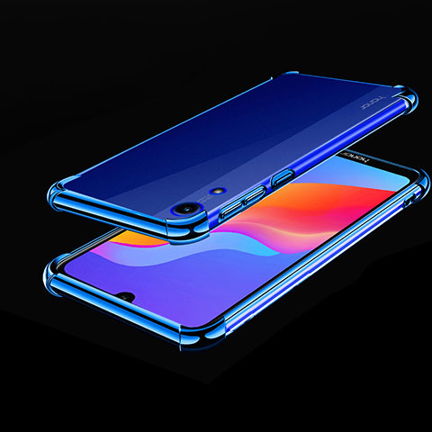 Silikon Schutzhülle Ultra Dünn Tasche Durchsichtig Transparent H01 für Huawei Y6 Prime (2019) Blau