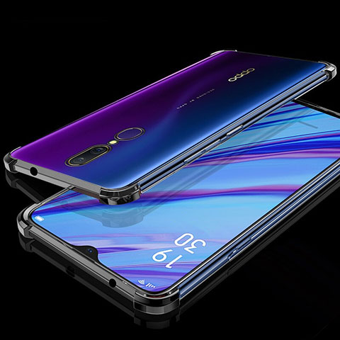 Silikon Schutzhülle Ultra Dünn Tasche Durchsichtig Transparent H01 für Oppo A9 Schwarz