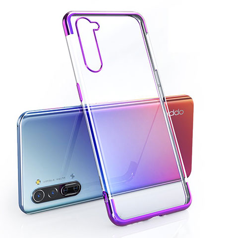 Silikon Schutzhülle Ultra Dünn Tasche Durchsichtig Transparent H01 für Oppo F15 Violett